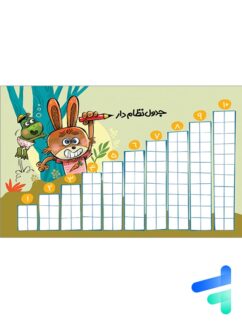 پوستر جدول نظام دار و جدول شطرنجی سایز A4 نارنجی