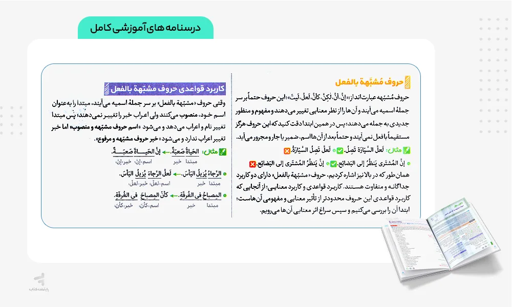 درسنامه های آموزشی کتاب بیست پک عربی دوازدهم