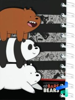 دفتر فانتزی طرح سه خرس Bare Bears