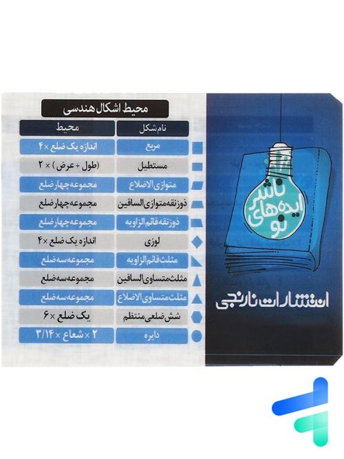 کارت آموزش مساحت و محیط اشکال هندسی نارنجی