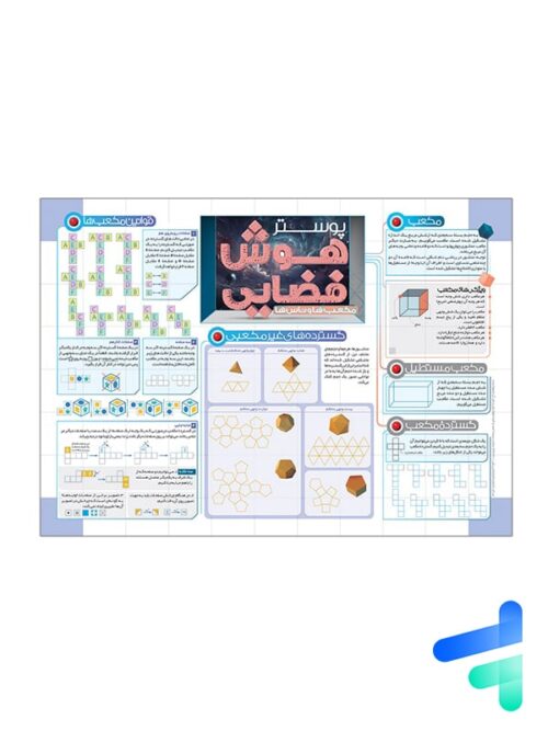 پوستر هوش فضایی مکعب ها و تاس ها A3 نارنجی
