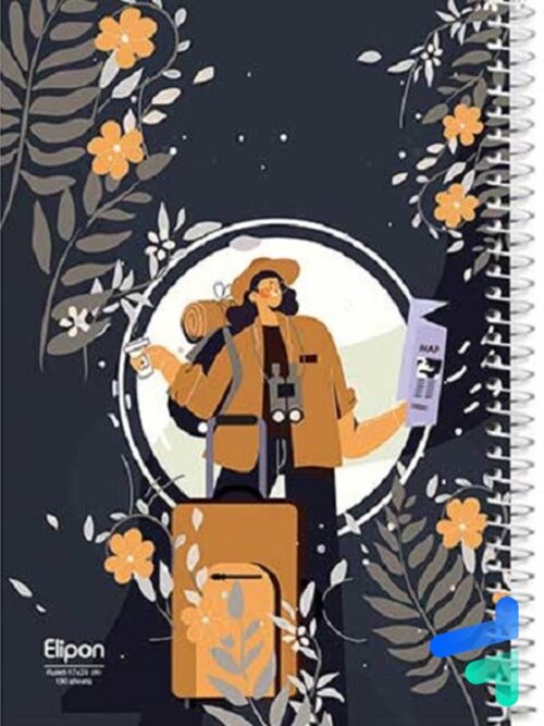 دفتر 100 برگ تک خط فانتزی کد 2391270 الیپون