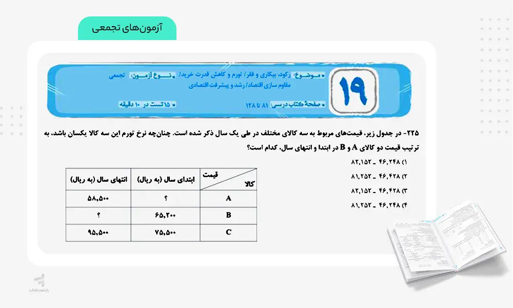 آزمون های تجمعی فصل آزمون اقتصاد