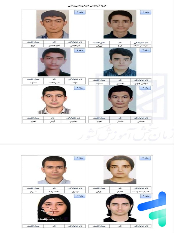 نفرات برتر کنکور ریاضی 1404