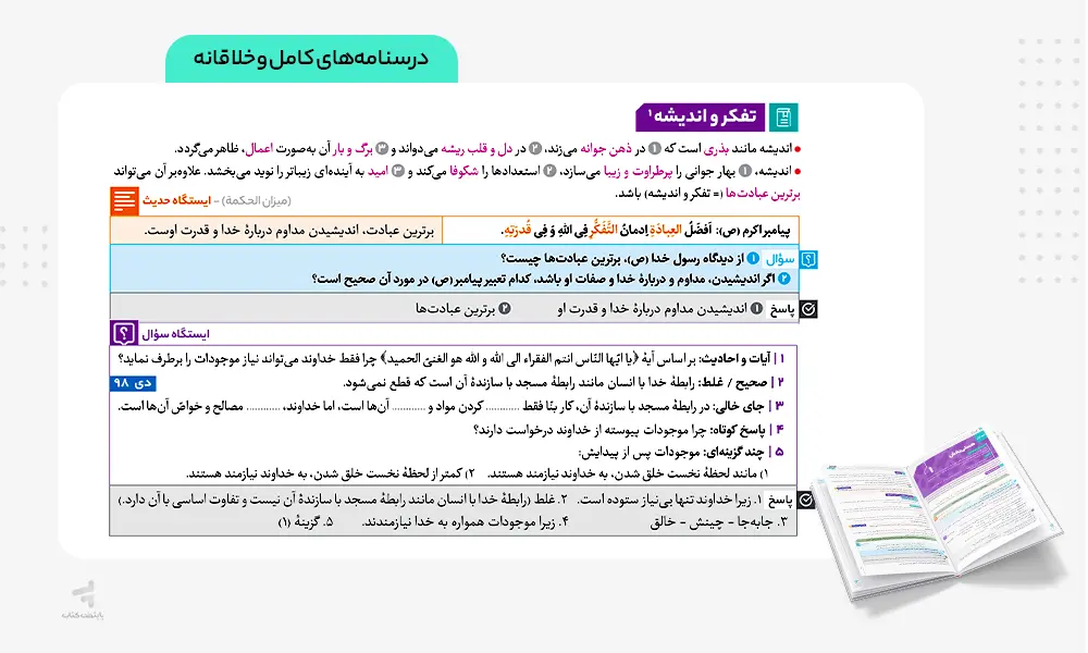 درسنامه های کامل کتاب فرمول بیست دینی دوازدهم انسانی