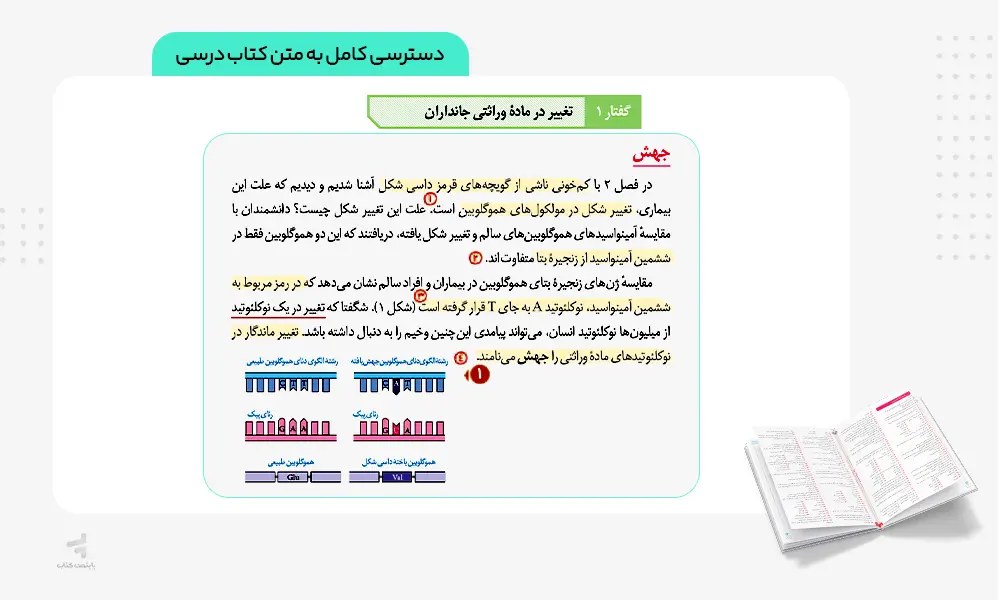 دسترسی کامل به متن کتاب درسی در کتاب ماجرای بیست زیست دوازدهم