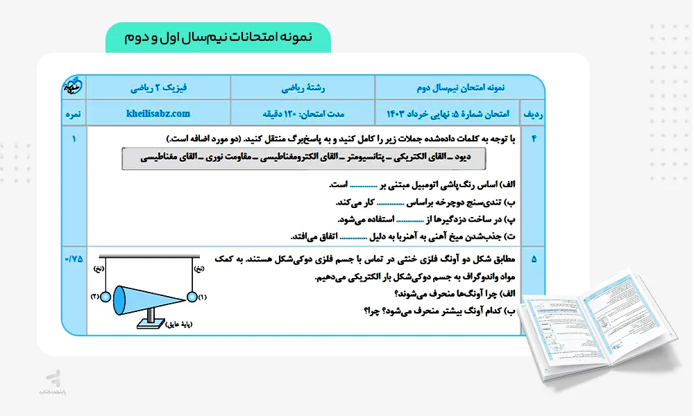 امتحانات نهایی کتاب ماجرای بیست فیزیک یازدهم ریاضی