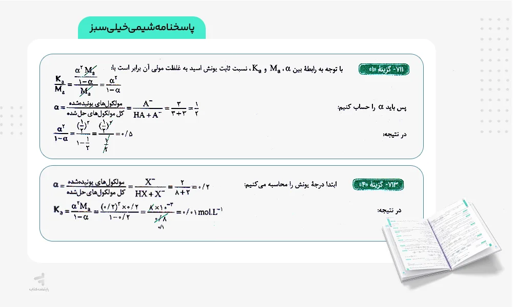 پاسخنامه مسائل شیمی خیلی سبز