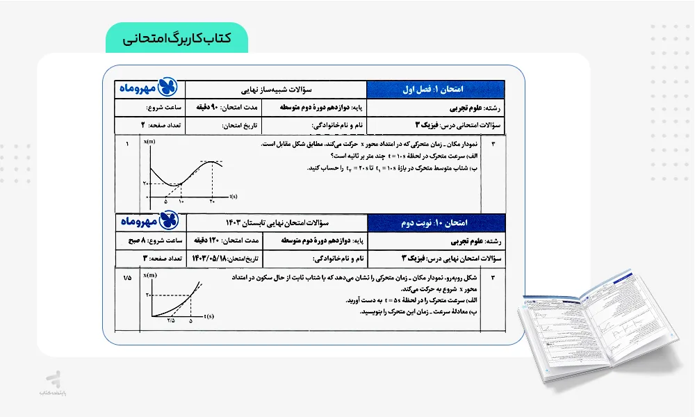 کتاب کاربرگ امتحانی بیست پک فیزیک دوازدهم تجربی