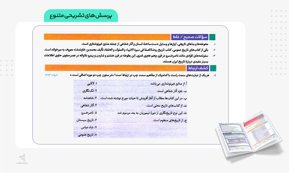 پرسش های تشریحی فرمول بیست تاریخ یازدهم انسانی