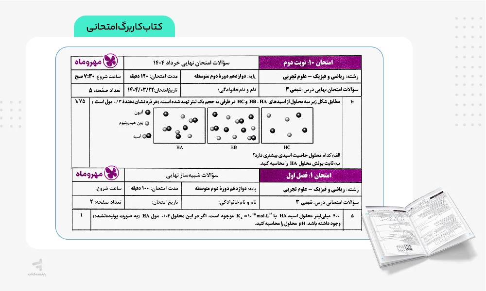 کاربرگ بیست پک شیمی دوازدهم