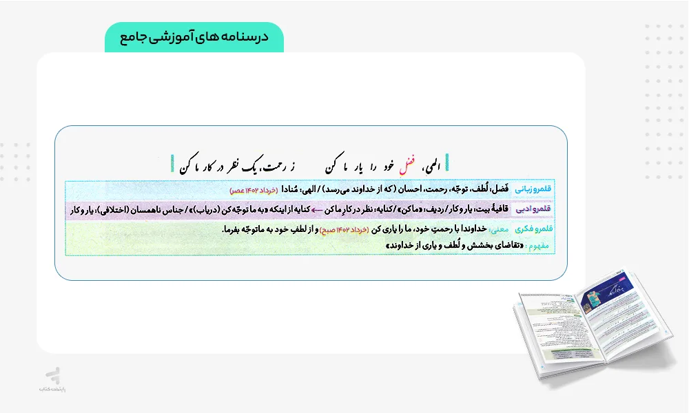 درسنامه های آموزشی فرمول بیست فارسی دهم