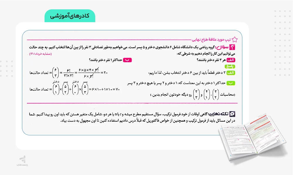 کادر آموزشی بیست پک ریاضی و آمار دوازدهم انسانی