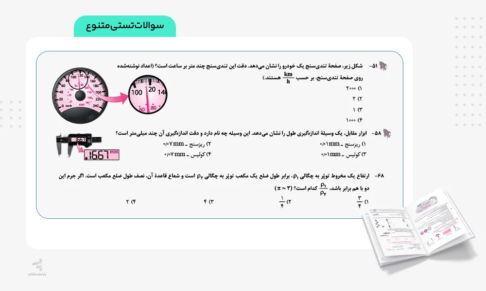 سوالات تستی متنوع آی کیو فیزیک جامع کنکور رشته ریاضی