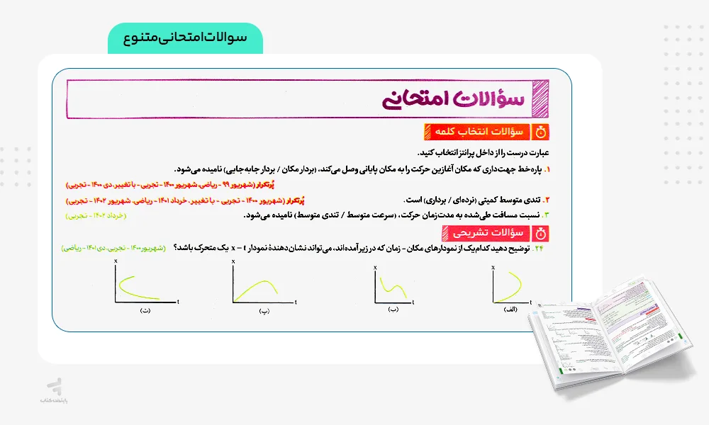 سوالات امتحانی بیست پک فیزیک دوازدهم ریاضی