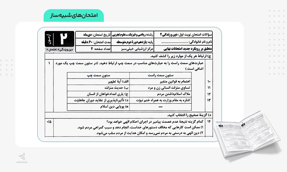 امتحانهای شبیه ساز بسته شبیه ساز نهایی یازدهم تجربی