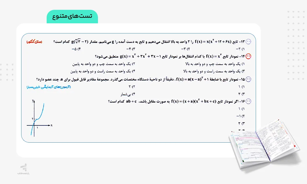 تست های متنوع ریاضی دوازدهم رشته تجربی تست خیلی سبز