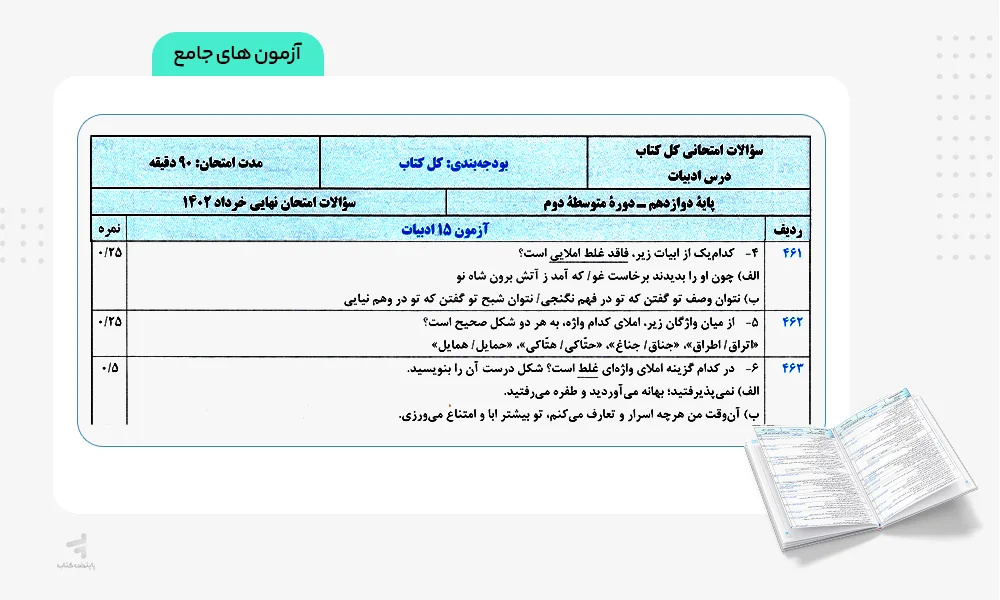آزمونهای نهایی ۲۰ مجموعه سوال امتحانی قلم چی