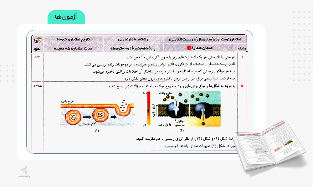 آزمون های بانک نهایی زیست شناسی دهم